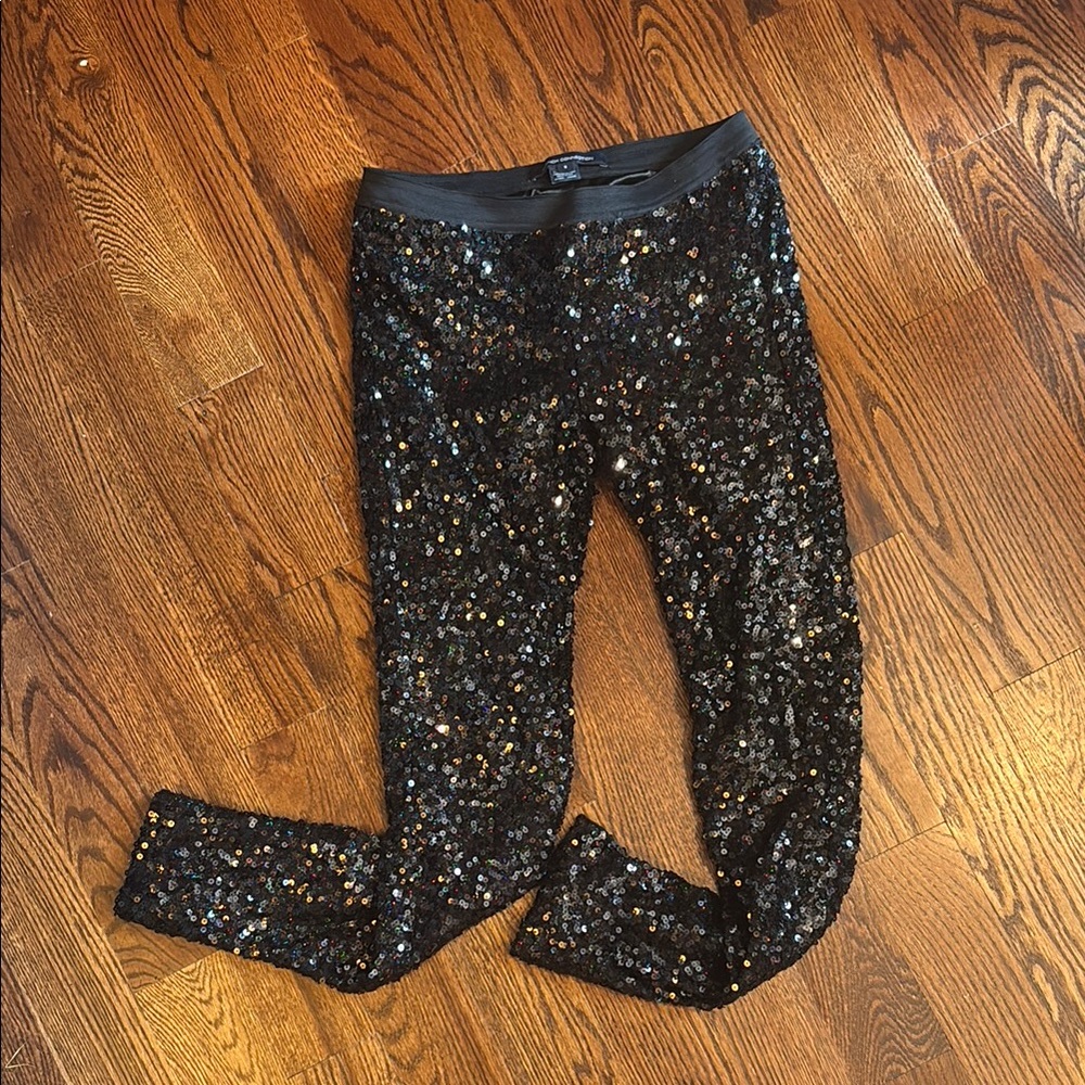 French Connection Sparkly Black Leggings